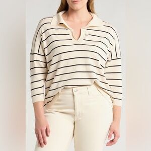 PLUS SIZE Stripe Crop Sweater